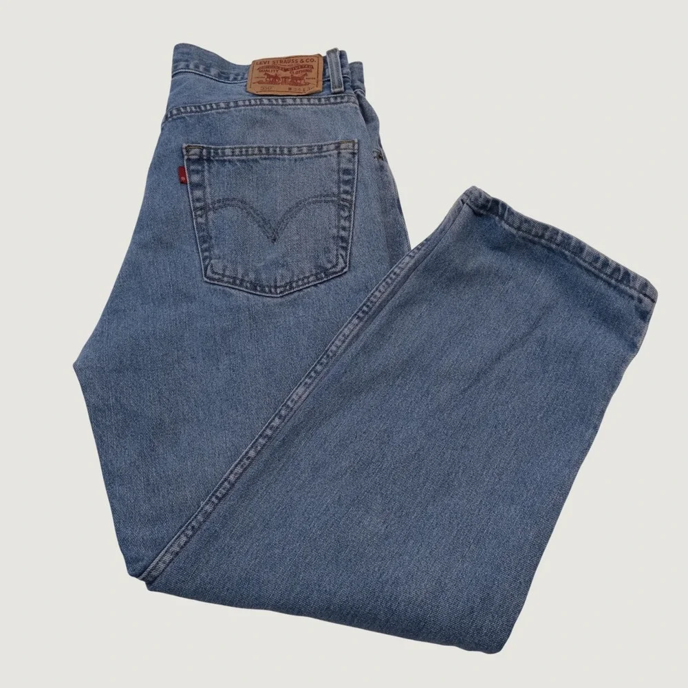 Levis 550 Jeans Mens Blue Relaxed Fit Tapered Leg 34x30 Vintage Denim